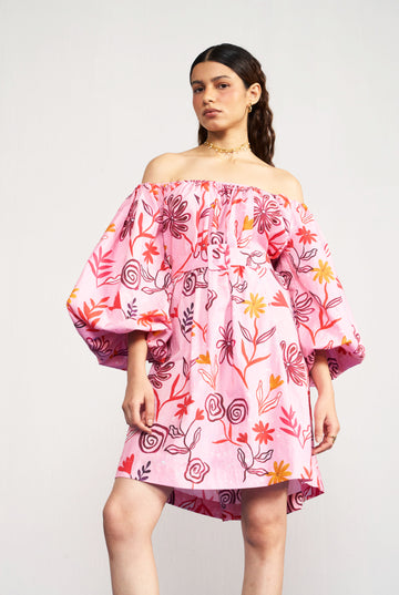 Abstract Floral Whimsical Dress