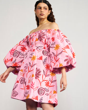 Abstract Floral Whimsical Dress