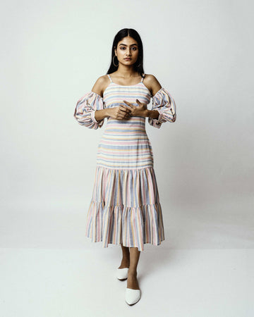 Stripe Visions Tiered Dress